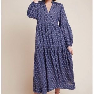 ANTHROPOLOGIE Maeve Tamarind Tiered Maxi Dress cottagecore Prairie Bohemian 2XL